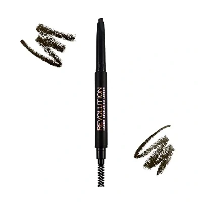 Abbildung von Makeup Revolution Duo Brow Definer Präzisionsaugenbrauenstift (Dark Brown)