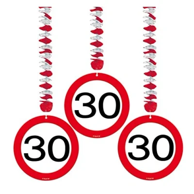 Abbildung von Dekoration Spiral 30 Verkehrszeichen 3 Teile