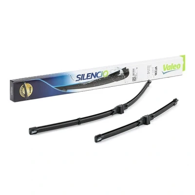 Abbildung von Scheibenwischer Valeo Silencio X.trm, Flat Blade Set 574399 vorne Rahmenlos Stiftbefestigung BMW: 3 Coupe, Cabrio, Limousine