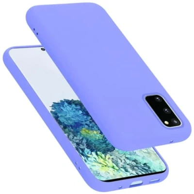 Abbildung von Cadorabo Hülle kompatibel mit Samsung Galaxy S20 FE Silikon Handyhülle für Case aus flüssigem stoßfeste dünne TPU Schutzhülle Liquid HELL LILA