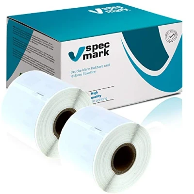 Abbildung von specmark 2 Etiketten Rollen kompatibel mit DYMO 99014 54mm x 101mm S0722430 220 Stück zu allen Etikettendruckern LabelWriter 450 4XL Seiko SLP