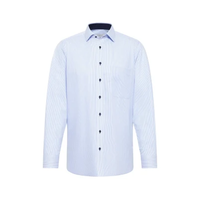 Abbildung von eterna Langarm Hemd Comfort FIT Twill Gestreift, Hellblau weiß 40