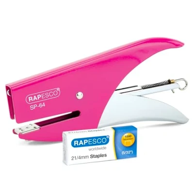 Abbildung von Rapesco 1382 SP 64 Heftzange und 1000 Heftklammern des Typs 21/4mm, 12 Blatt Kapazität, Fuchsia