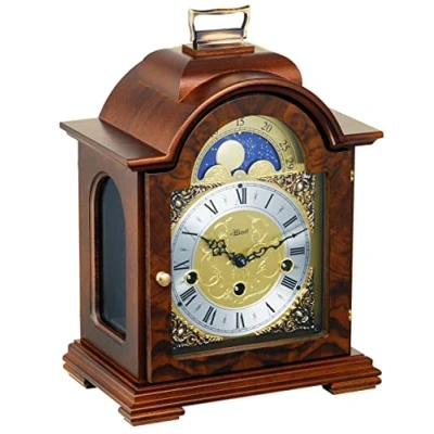 Abbildung von Hermle Uhrenmanufaktur Tischuhr, Holz, Nussbaum Braun, 30cm x 21cm 14cm