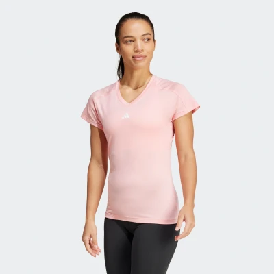 Abbildung von adidas Performance Aeroready Train Essentials Minimal Branding Vneck Sport Tshirt, Damen, Größe: Large, Semi pink spark