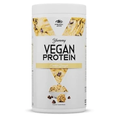 Abbildung von PEAK Yummy Vegan Protein 450g Geschmack Cookie Dough I 15 Portionen Proteinquellen: Kürbis, Favabohne, Erbse, Mandel, Hanf frei von Gentechnik glutenfrei 450 g