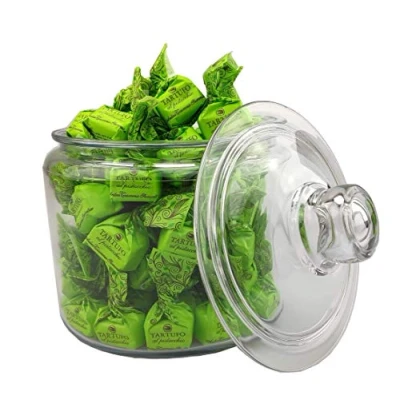 Abbildung von Tartufo dolce al pistacchio (weiß Pistazie) IM GLAS von Antica Torroneria Piemontese Edle Trüffel Praline aus Italien Schokoladen mit weißer Schokolade 1 kg Großpackung