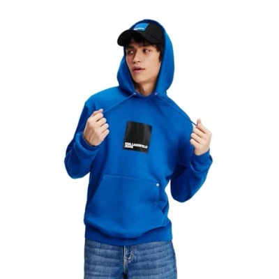 Abbildung von Karl Lagerfeld Jeans Regular LOGO Hoodie Unisex Sweatshirt, Größe: Large, Blue