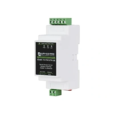 Abbildung von Industriell RS485 zu Ethernet Seriell Server Modbus Gateway MQTT TCP/IP Modul, Unterstützt PoE Port Netzteil, mit Strom und Signalisolationsschutz, Schienenmontage