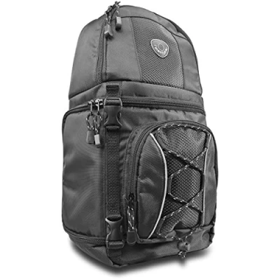 Abbildung von Mantona 15107 Loop Fotorucksack (inkl. Regenhülle, Sling Tragesystem) schwarz