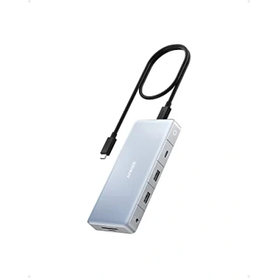 Abbildung von Anker 575 USB C Hub 12 in 1（Dual HDMI, DP Dockingstation für Triple Display, 10 GBit/s and A Anschluss, 4K HDMI und DisplayPort, Max 100W PD in, Ethernet, Dell, Thinkpad Laptop