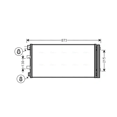 Abbildung von PRASCO RTA5475D Klimakondensator mit Trockner 15,6 10,2 Aluminium 775 R 134a RENAULT: MASTER 3 Kasten, Pritsche/Fahrgestell, Bus