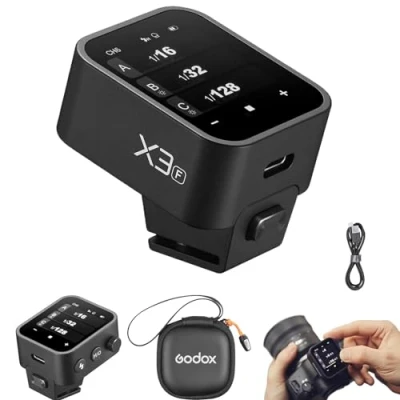 Abbildung von Godox X3F X3 F TTL kabelloser Blitzauslöser, Touchscreen Blitzsender für Fuji Kameras, integrierter Akku (GODOX X2T / Xpro XProII Upgrade Version)