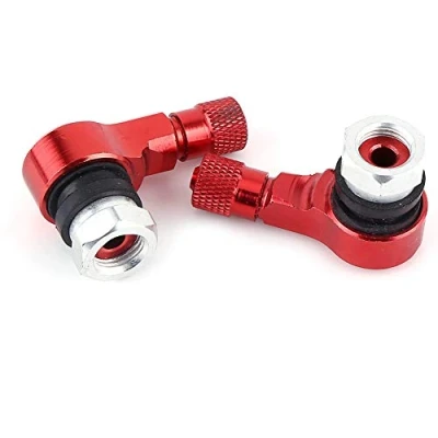 Abbildung von 90 Grad Reifenventile, 2 Stück 11,3 mm Premium Aluminium Universal Motorrad auslaufsicher Reifenventil(rot)