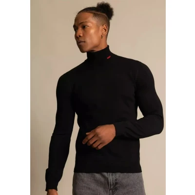 Abbildung von HUGO SAN Thomas Strickpullover, Herren, Größe: Medium, Offblack