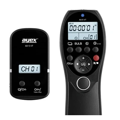 Abbildung von ayex AX 5 VT Foto &amp; Video Timer Funk Fernauslöser Kompatibel mit Sony S2 Kombi für Camcorder Kameras zB HDR CX220E PJ220E CX290E A7R4 A9 A7
