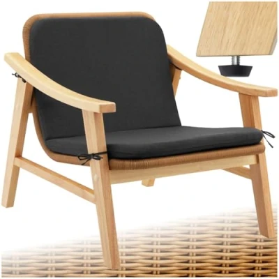 Abbildung von tectake® Outdoor Rattan Sessel, Loungesessel, Cocktailsessel bequem, Poly Möbel für Garten Lounge, als Balkonmöbel, Terrassenmöbel, Gartenmöbel oder Wintergarten (Natur)
