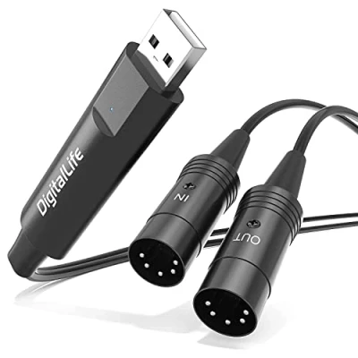 Abbildung von DigitalLife USB zu MIDI für Elektrisches Klavier Keyboard 1 Ein /1 Ausgang, 5 Pin DIN
