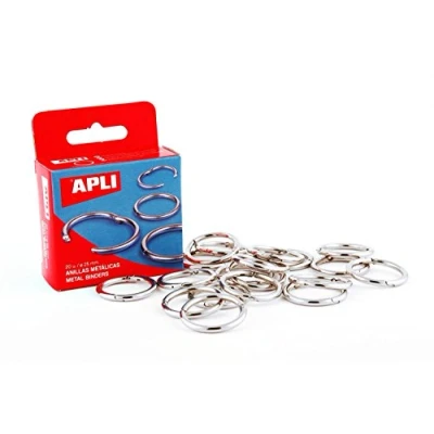 Abbildung von APLI 000454 20 Stück Metallring Werktag 38 mm silber