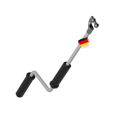 Abbildung von BAUHELD® Markisenkurbel mit Kugel Haken [Made in Germany] Markisenstange Pulverbeschichtung [140cm] Hochfester Handgriff aus Kunststoff Kompatibel runden Markisen Ösen RAL 7035