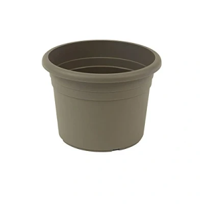 Abbildung von greemotion Pflanzkübel Fiona, UV Beständiger Blumentopf aus Kunststoff, Pflanzgefäß mit Bodenlöchern, Volumen ca. 61 l, Ø 60 x H 42,5 cm, Taupe