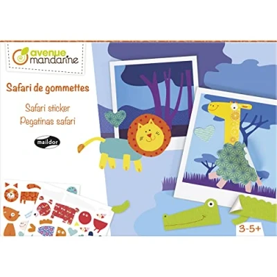 Abbildung von Avenue Mandarine KC044C Kreativset (mit lustige Stickers, geeignet für Kinder ab 3 Jahren) 1 Pack Safari