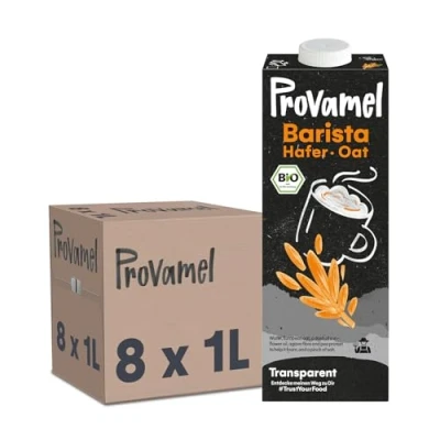 Abbildung von Provamel Organic Bio Barista Haferdrink, Pflanzlicher Drink, Vegan, Laktosefrei, UHT, 8x1 l (8er Pack)