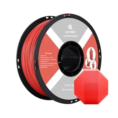 Abbildung von QIDI TECH PLA Rapido Filament 1.75mm, 3D Drucker PLA, geeignet für Hochgeschwindigkeitsdruck, 1.75 die meisten FDM Drucker, 1 KG Spule (2.2lbs), Rot