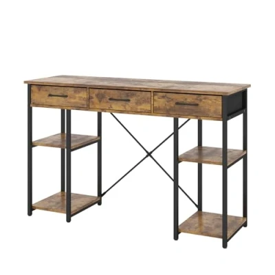 Abbildung von Vicco Schreibtisch Chino, Eiche rustikal, 120 x 78 cm mit 3 Schubladen