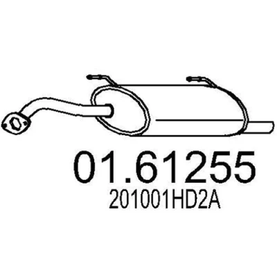 Abbildung von MTS 01.61255 Endschalldämpfer 1000 NISSAN: MICRA 4