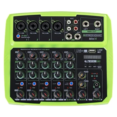 Abbildung von Pronomic Mischpult Mini6 USB betriebener 6 Kanal Mixer, (2 tlg), mit Medienplayer/ recorder Bluetooth und Audio Interface