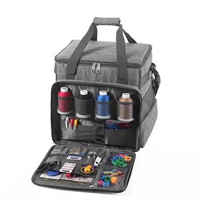 Abbildung von Phönix Nähmaschinentasche Overlocktasche Quilt Design grau