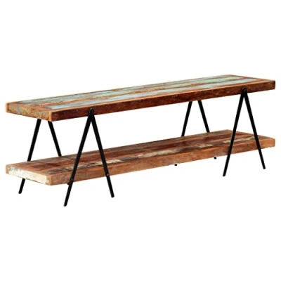 Abbildung von vidaXL TV Schrank mit 2 Regalen Handgefertig Lowboard Fernsehtisch Fernsehschrank HiFi Möbel Sideboard 160x40x50cm Recyceltes Massivholz