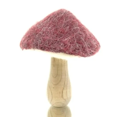 Abbildung von Gasper Herbst und Weihnachtsdeko Pilz Rot &amp; Natur Ø 11 cm Holz Filz