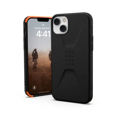 Abbildung von Urban Armor Gear UAG Civilian Hülle kompatibel mit Apple iPhone 14 Plus [Wireless Charging kompatibles Cover, Sturzfeste Handyhülle, Displayschutz durch erhöhten Rand] schwarz