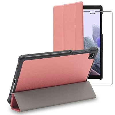 Abbildung von ebestStar Hülle für Samsung Galaxy Tab A7 Lite 8.7 T220 T225, Slim Smart Cover (Ultra Dünn), Schutzhülle Etui, Ständer Case Cover, Pink Gold + Panzer Schutz Glas