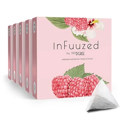 Abbildung von 720DGREE &quot;InFuuzed&quot; Geschmack Himbeer 100 Beutel mind. 50 Liter Kein Zuckerzusatz, Ohne Kalorien Natürlich lecker für Trinkflaschen: Die Getränke Alternative zu Eistee, Limonade, Sirup, Sirup