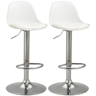 Abbildung von 2er Set Barhocker Barstühle Drehstühle mit Lehne modernem Design höhenverstellbar für Bartheke Küche