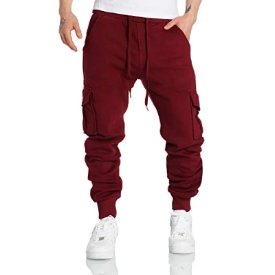 Abbildung von REPUBLIX Herren Cargo Sweatpants Sporthose Jogginghose Jogger Trainingshose R6102 Bordeaux L