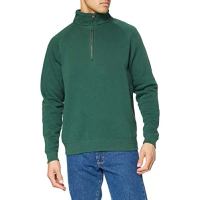 Abbildung von Fruit Of The Loom Herren Premium 70/30 Sweatshirt mit Reißverschluss am Kragen (L) (Flaschengrün)