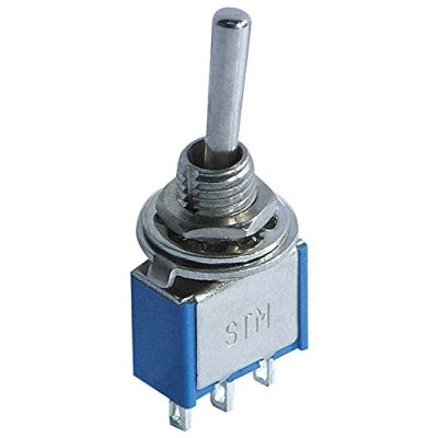 Abbildung von MC POWER Miniatur Kippschalter 250V/3A, 3 polig, Stellungen: EIN/AUS/EIN