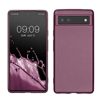 Abbildung von kwmobile Case kompatibel mit Google Pixel 6a Hülle Schutzhülle aus Silikon metallisch schimmernd Handyhülle Metallic Lavendel