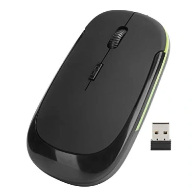 Abbildung von ciciglow Drahtlose Maus für Laptops, Optische Tragbare 2,4 G USB 4 Wege Scrollrad Bewegt 1600 DPI Stille Computermäuse(schwarz)