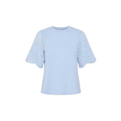 Abbildung von YAS Yaslex Sleeves Tshirt print, Damen, Größe: XS, Clear sky