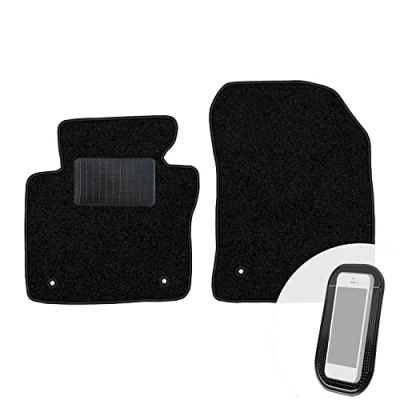 Abbildung von moto MOLTICO Vorne Fußmatten Auto Velours Autoteppiche Schwarz Automatten Set 2 teilig passend für VW Caddy II 2003 2020