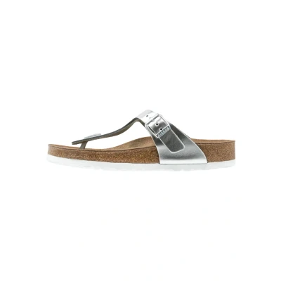 Abbildung von Birkenstock Gizeh NL SFB Regular Zehentrenner, Damen, Größe: 35, Metallic silver Schuhe