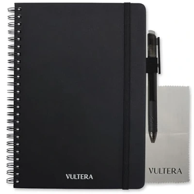 Abbildung von Vultera Notizbuch wiederverwendbar A5 Löschbarer Notizblock mit löschbarem Stift Digitales (Black)