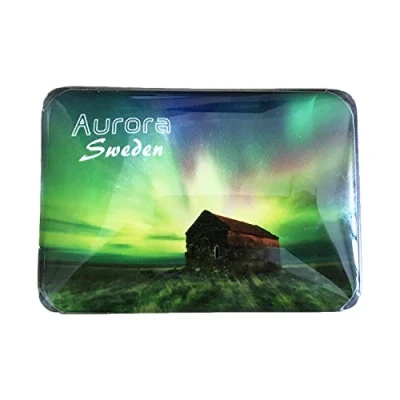 Abbildung von 3D Schweden Aurora Kühlschrank Kühlschrankmagnet Kristall Glas Magnet Handmade Tourist Travel Souvenir Sammlung Geschenk Whiteboard Magnetic Sticker Home Decoration