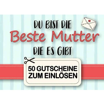 Abbildung von Gutscheinheft Mutter: Personalisiertes Gutscheinbuch Mutter 50 Gutscheinen zum einlösen: 25 vorgefertigt + selber Ausfüllen und Ausschneiden, ... Geburtstag, Weihnachten oder Muttertag