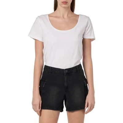 Abbildung von Noisy May Nmsmiley Cargo Jeans Shorts, Damen, Größe: XL, Black denim